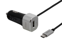 Auto įkroviklis DELTACO 5.4A, 12-18V, USB / USBC-CAR100