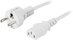 Įžemintas įtaiso kabelis DELTACO CEE 7/7 to IEC 60320 C13, max 250V / 10A, 2m, baltas / DEL-109MV
