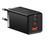 Sieninis įkroviklis GaN5 Pro 65W USB + 2xUSB-C QC3.0 PD3.0 su USB-C 1m laidu, juodas