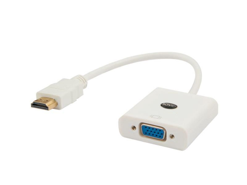 Белый ВГА. Кабель HDMI — VGA белый. Адаптер CL.