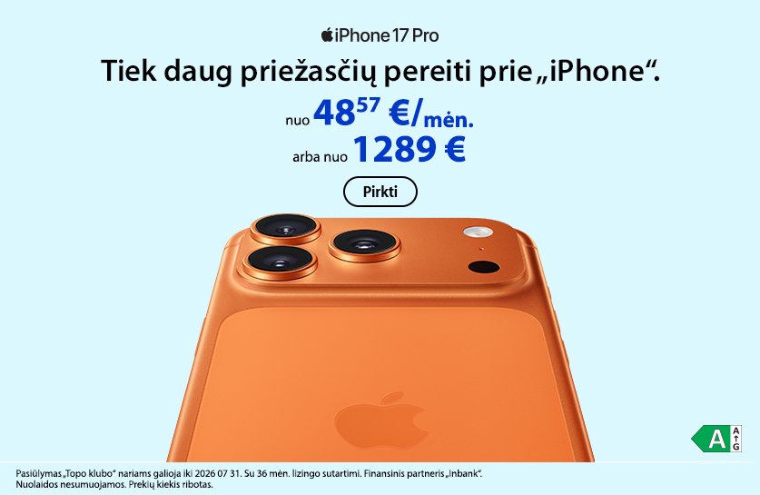 Apple iPhone 17 Pro TOP kainomis!