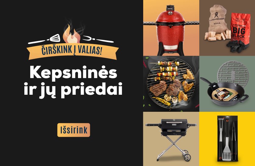 Platus kepsninių ir jų priedų pasirinkimas
