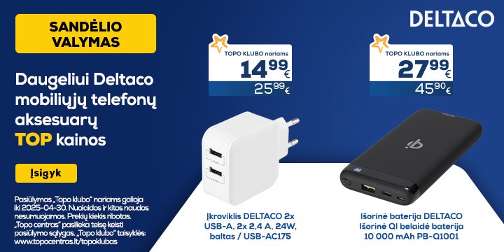 Daugeliui Deltaco mobiliųjų telefonų aksesuarų TOP kainos!