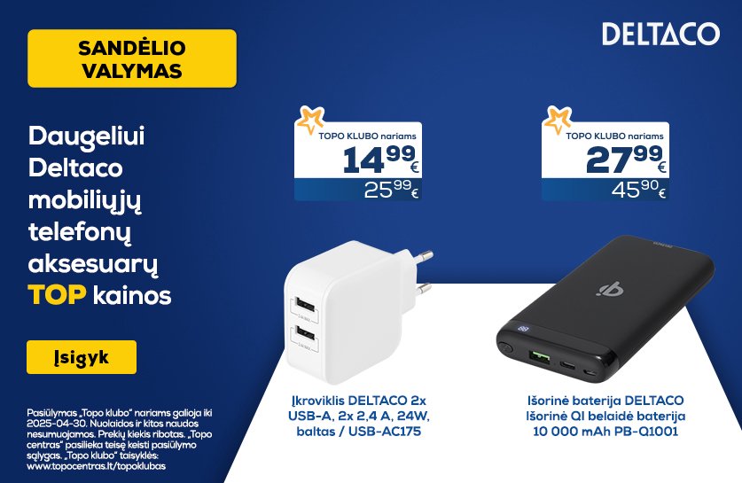 Daugeliui Deltaco mobiliųjų telefonų aksesuarų TOP kainos!