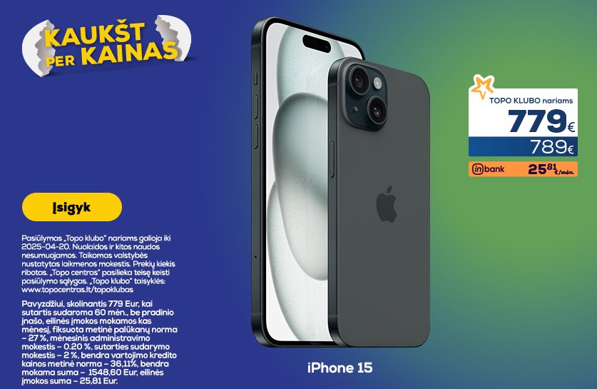 Atrinktiems Apple telefonams TOP kainos!