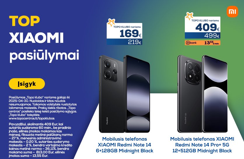 XIAOMI telefonams dabar TOP kainos!