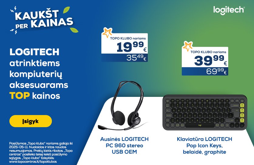 LOGITECH kompiuterių priedai TOP kainomis!