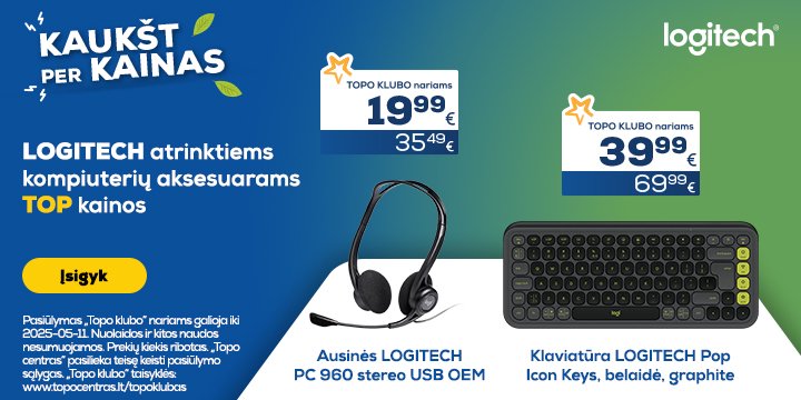 LOGITECH kompiuterių priedai TOP kainomis!