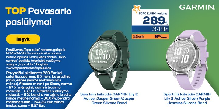 GARMIN laikrodžiai TOP kainomis!
