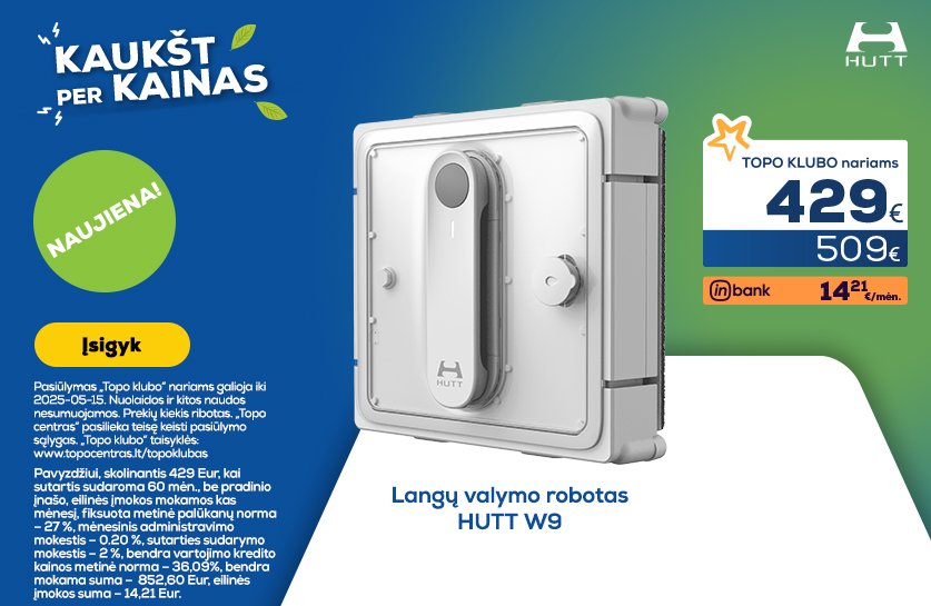 Langų valymo robotas HUTT W9