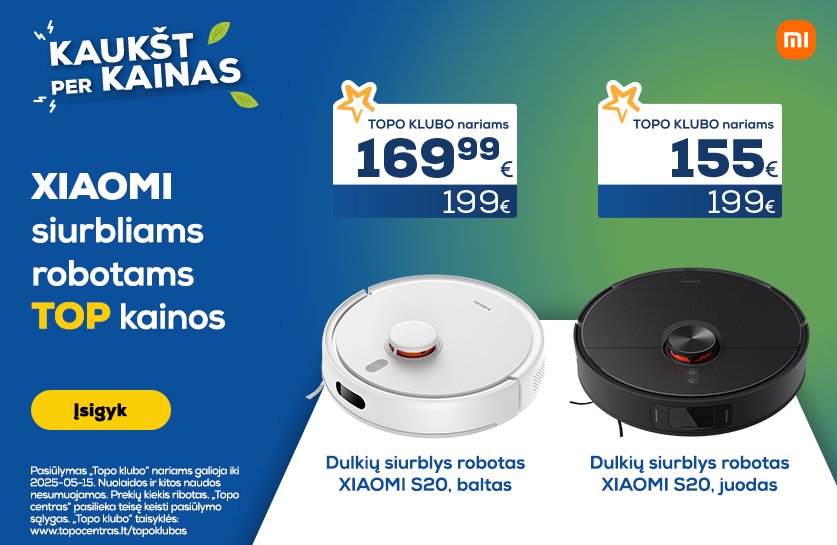 Xiaomi siurbliams robotams TOP kainos