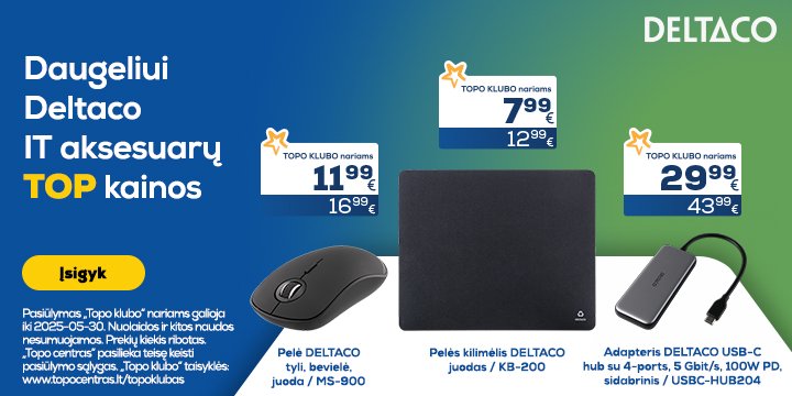 Daugeliui DELTACO IT aksesuarų TOP kainos!
