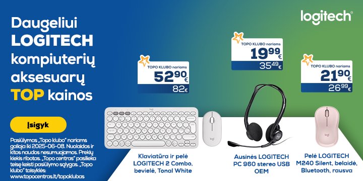 Daugeliui Logitech IT aksesuarams TOP kainos!