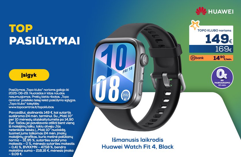 Naujiena! Huawei Watch Fit 4