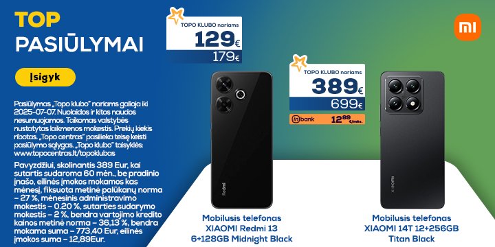 XIAOMI telefonams dabar TOP kainos!