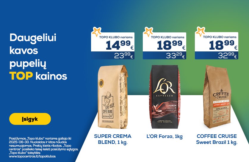 Kavos pupelėms TOP kainos!