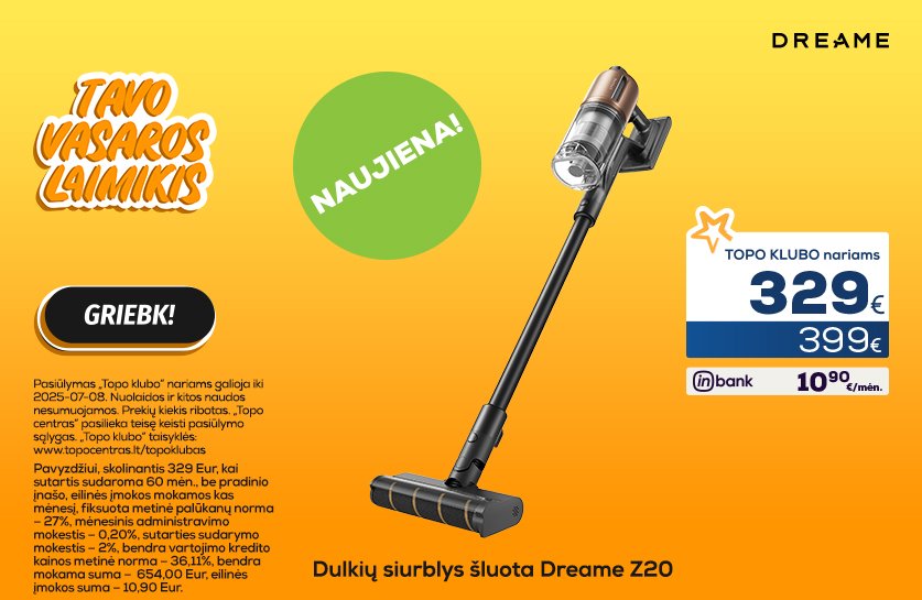 Naujiena! Dreame dulkių siurbliai