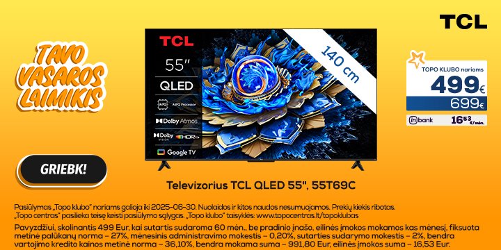 Televizorius TCL QLED 55"