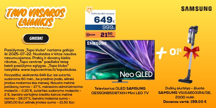 Televizorius QLED SAMSUNG + Dovana