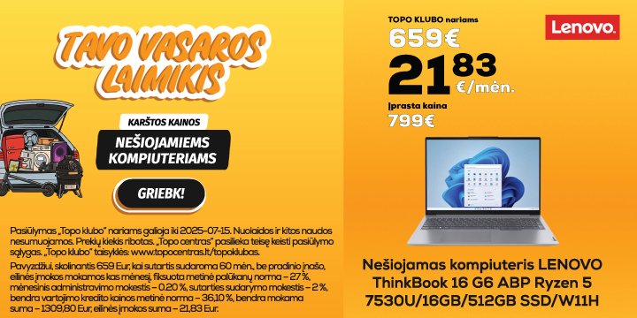 Tavo vasaros laimikis! | Nešiojami kompiuteriai