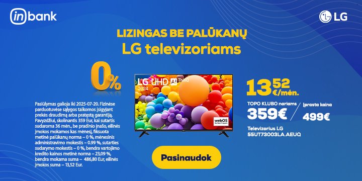 Lizingas be palūkanų LG televizoriams