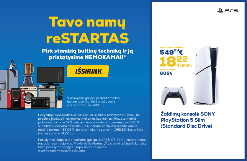 Žaidimų konsolė SONY PlayStation 5 Slim (Standard Disc Drive)
