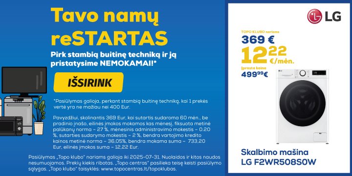 Skalbimo mašina LG F2WR508S0W