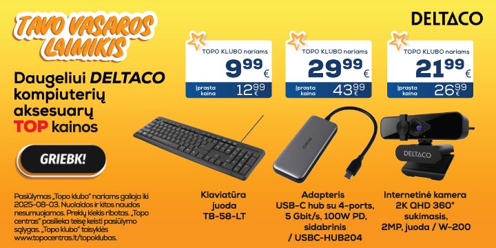 Daugeliui DELTACO IT aksesuarų TOP kainos!