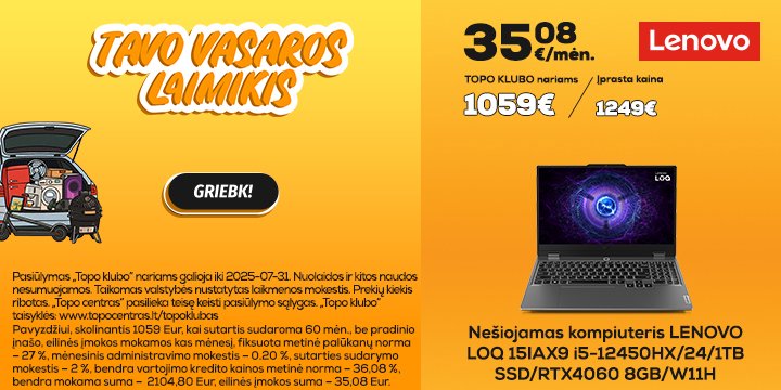 Nešiojamas kompiuteris LENOVO LOQ 