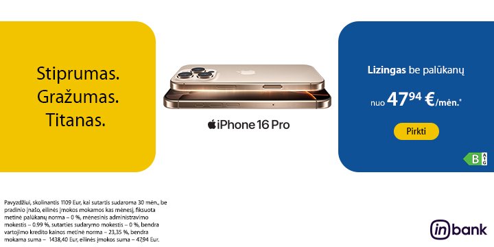 Apple iPhone telefonams lizingas be palūkanų!