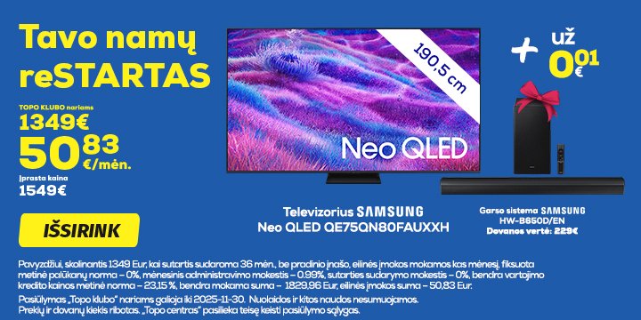 Televizorius Samsung Neo QLED QE75QN80FAUXXH