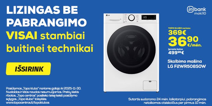 Stambiai buitinei technikai MOKI10 lizingas