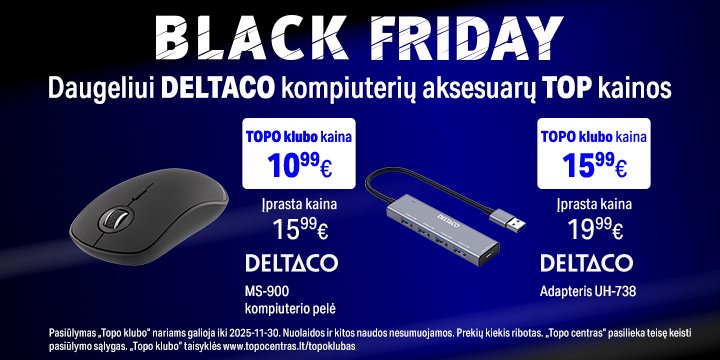 Daugeliui „DELTACO“ kompiuterių aksesuarų TOP kainos