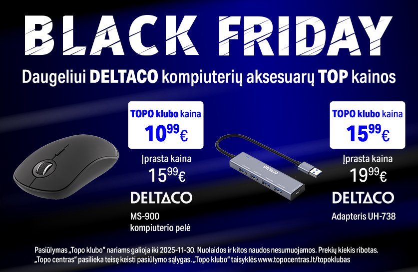 Daugeliui „DELTACO“ kompiuterių aksesuarų TOP kainos