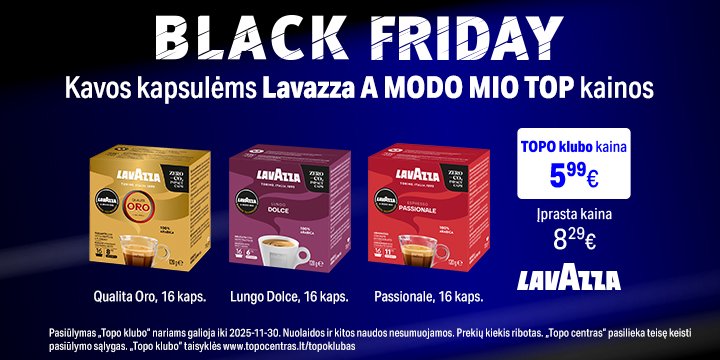 Lavazza Modo Mio kavos kapsulėms TOP kainos