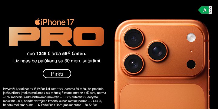 Lizingas be palūkanų atrinktiems Apple iPhone per 30 mėn.