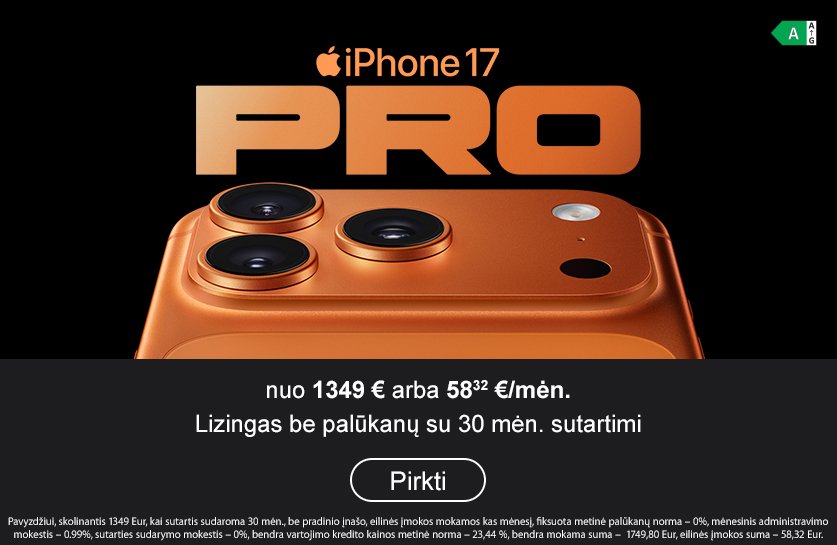 Lizingas be palūkanų atrinktiems Apple iPhone per 30 mėn.