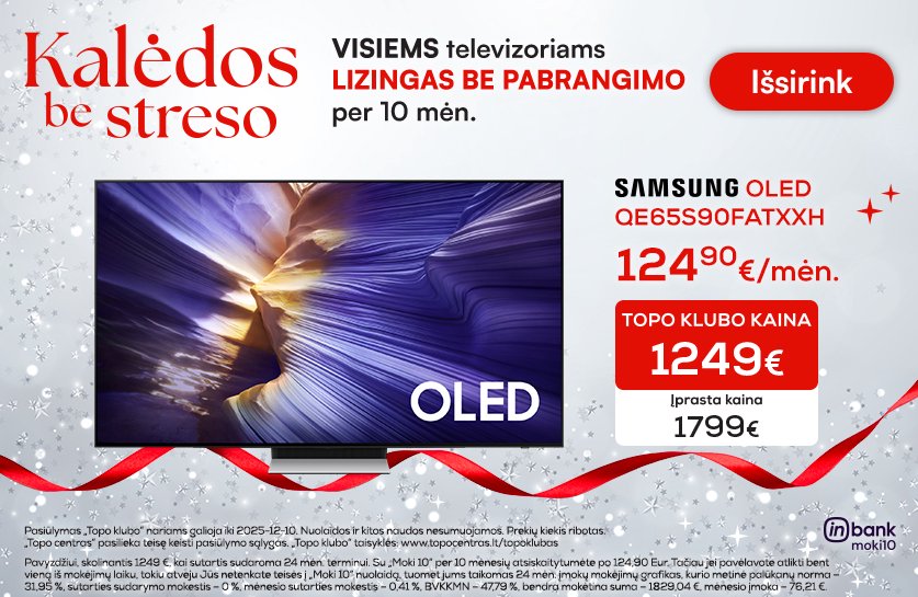 Visiems televizoriams nemokamas lizingas per 10 mėn. su MOKI10