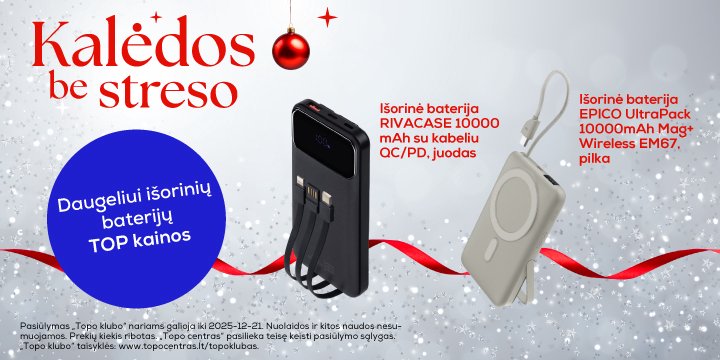Daugeliui išorinių baterijų TOP kainos!