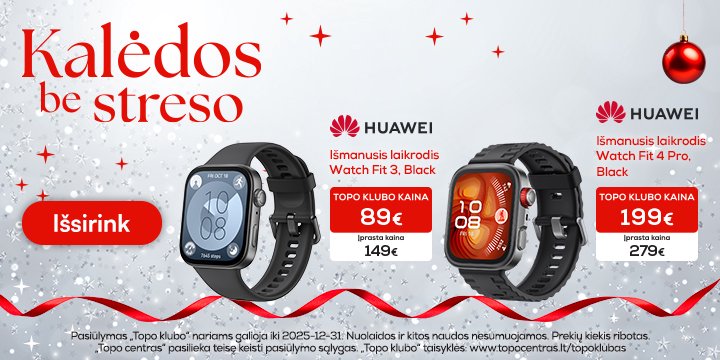 Išmaniesiems laikrodžiams Huawei TOP kainos!