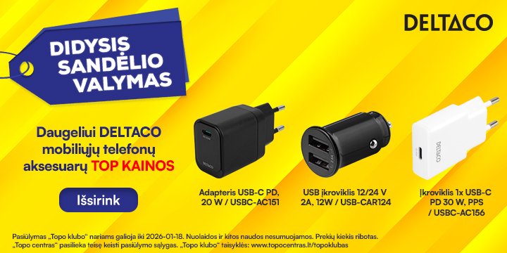 Daugeliui DELTACO mobiliųjų telefonų aksesuarams TOP kainos!