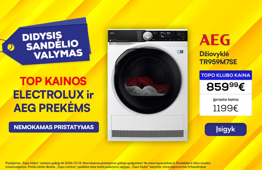 Electrolux ir AEG stambiai buitinei technikai TOP kainos