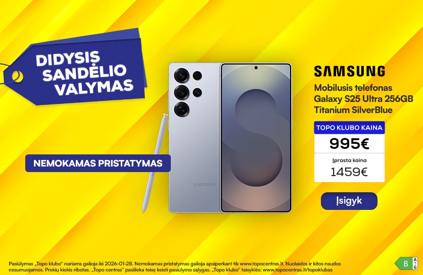 Mobilusis telefonas Samsung Galaxy S25 Ultra 5G 12GB RAM 256GB Titanium SilverBlue