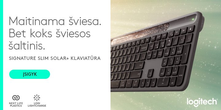 Belaidė klaviatūra LOGITECH Slim Solar+ wireless K980(US)