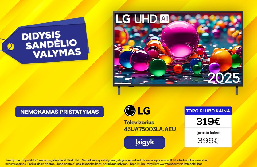 Televizorius LG 43UA75003LA.AEU