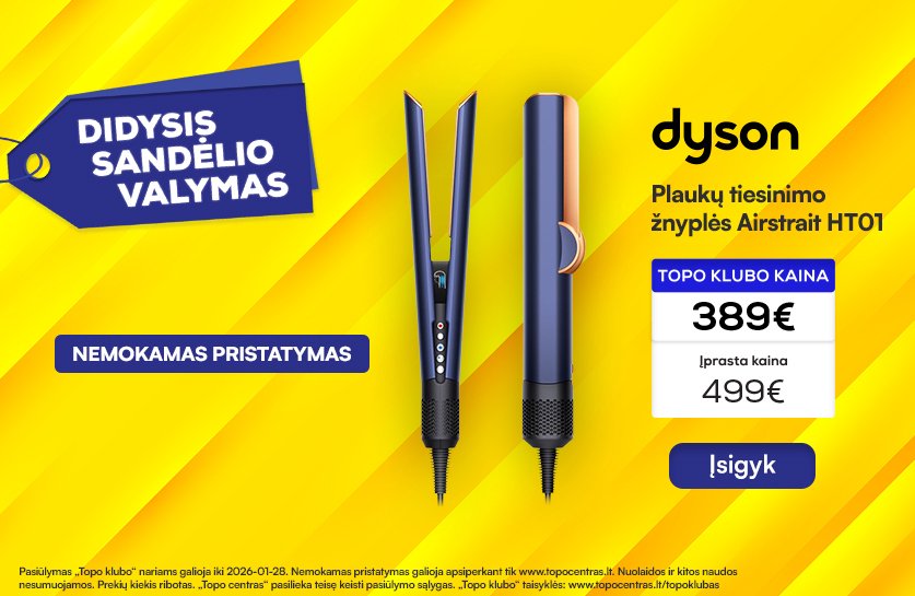 Plaukų tiesinimo žnyplės DYSON Airstrait HT01 PBu/RCo