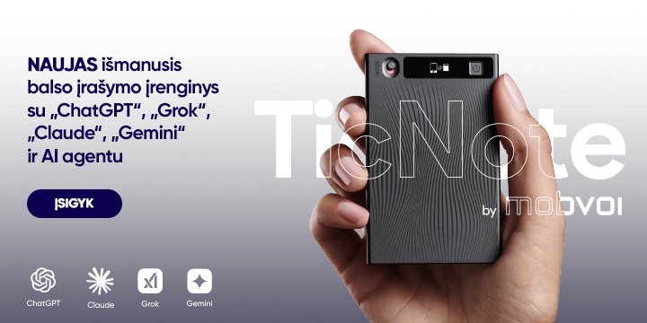 Išmanusis balso įrašymo įrenginys Ticnote su agentiniu DI NE-79