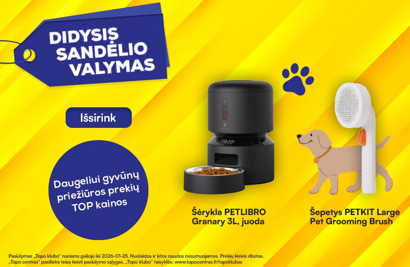 Daugeliui gyvūnų priežiūros prekių TOP kainos