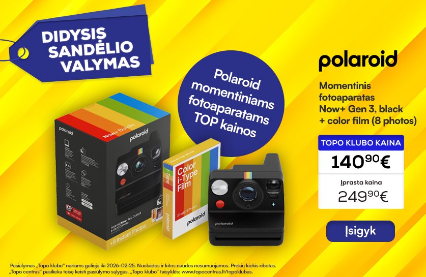 POLAROID momentiniams fotoaparatams TOP kainos