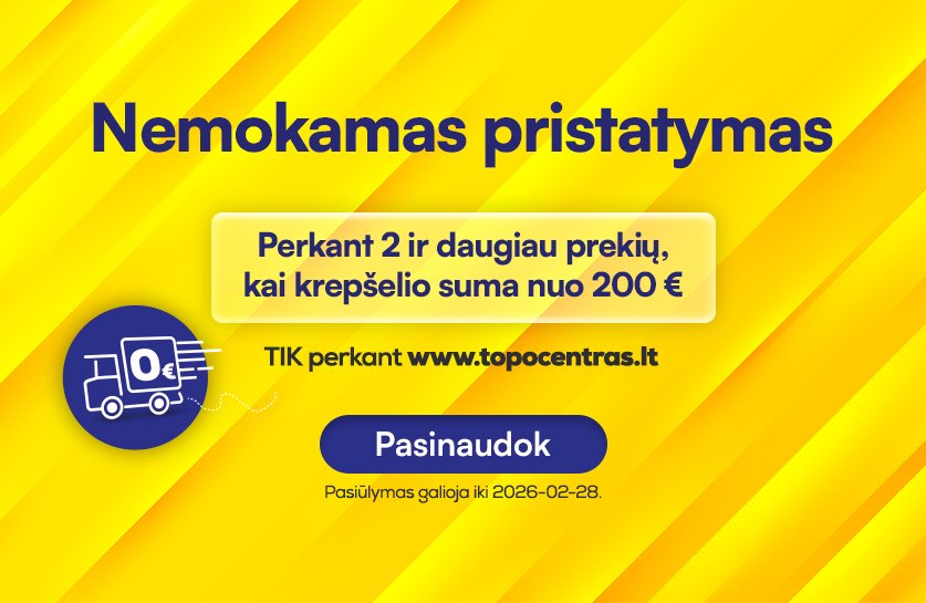 Nemokamas pristatymas nuo 200 Eur perkant dvi ir daugiau prekių